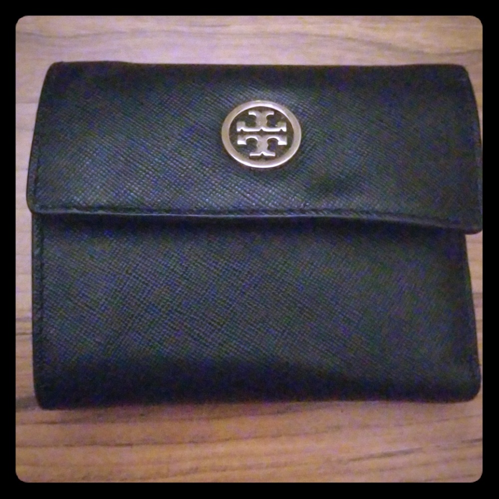 Tory Burch Black Wallet w/Removable Coin Pouch